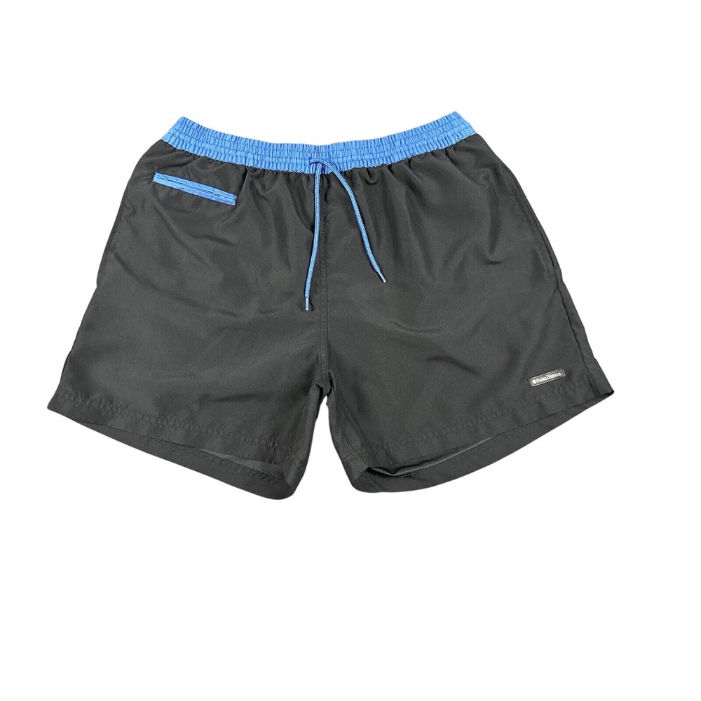 Punto Blanco Men's Hybrid Shorts Size Large 52 Black Blue Accents Designer Swim